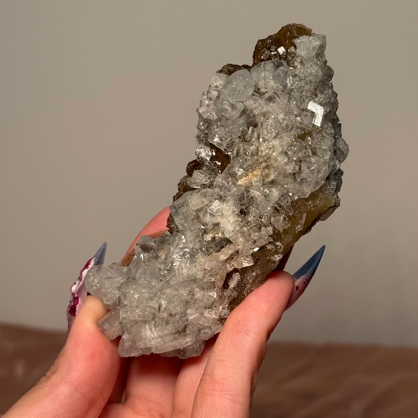 Blue Barite w/ Fluorite from La Viesca Mine
